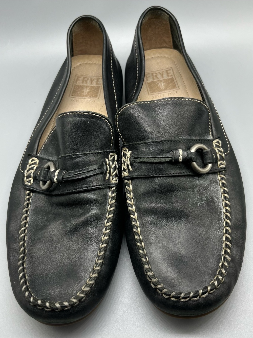 Frye men's black leather loafers / Slip-On 8.5M